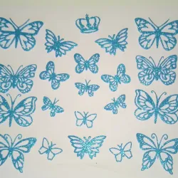 Set de mariposas azul claro