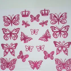 Set de mariposas rosa fucsia