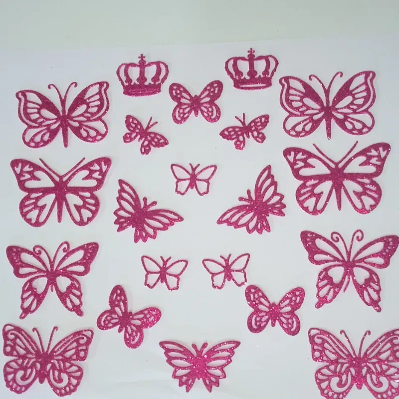 Set de mariposas rosa fucsia