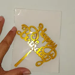 Topper dorado happy birtday 10x