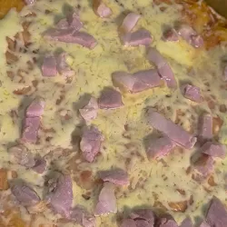Pizza  +Queso gouda y pierna ahumada 