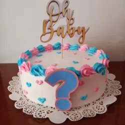 Cake redondo temático Revelación de sexo