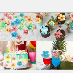Flores y mariposas comestible