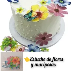 Flores y mariposas comestible