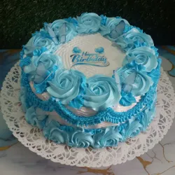 Azul con mariposas comestibles 💙🎂