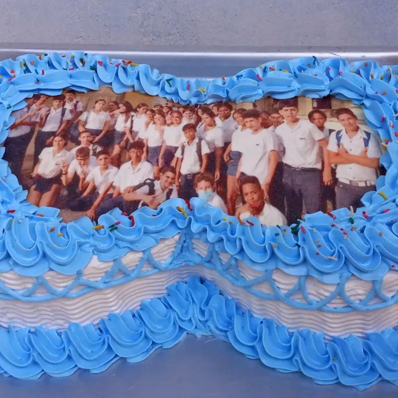 Kake doble con imagen comestible 💙