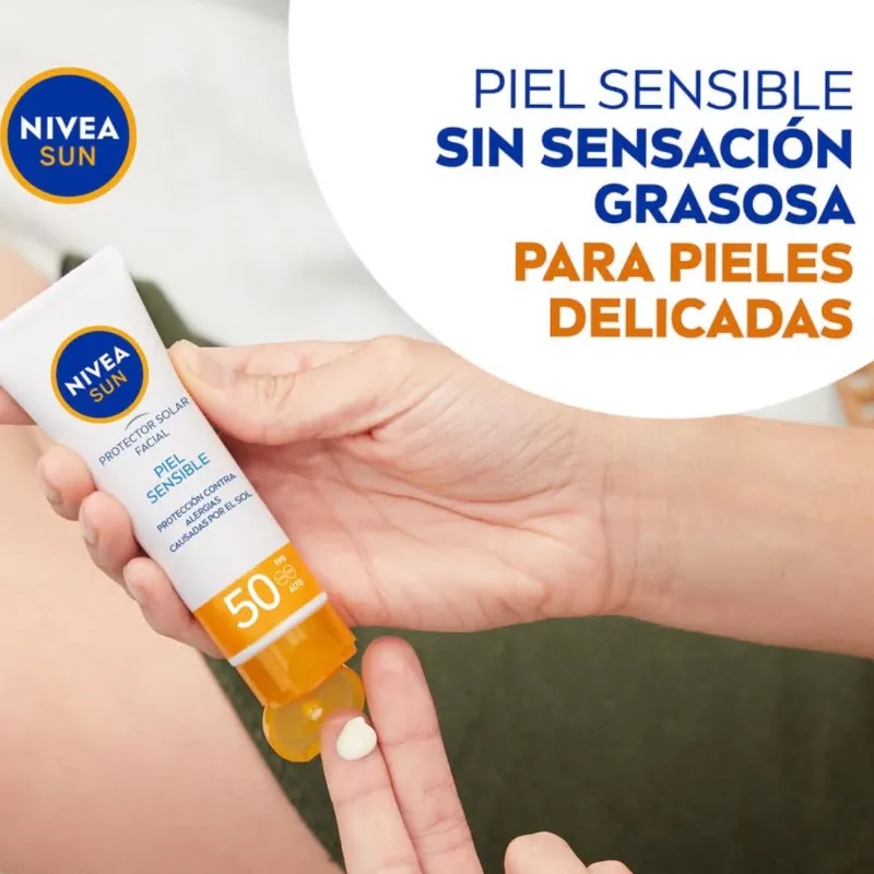 ☀️NIVEA SUN – PROTECTOR SOLAR FACIAL PIEL SENSIBLE