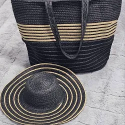 Cartera y sombrero de playa