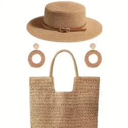 Juego de cartera, sombrero y pendientes