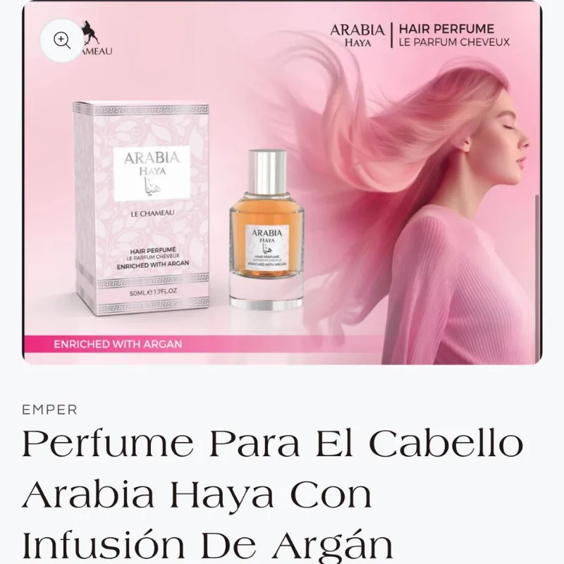 Perfume para el cabello