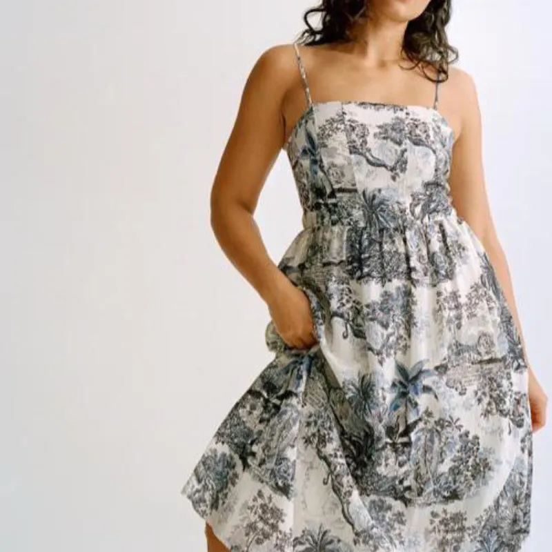 Vestido estampado de tirantes talla M 
