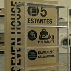 75949 - Estantería Modular Metálica con 5 Baldas 1250kg Plateado 120x60x180cm 7house