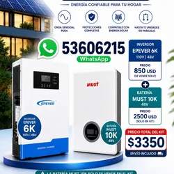 Inversor Epever 6K 110v + Bateria Must de 10kwh