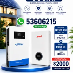 Inversor Epever 6K 110v + Bateria Must de 10kwh