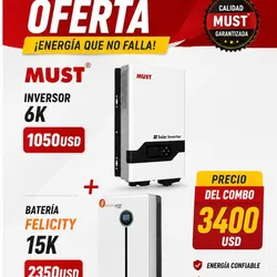 Kit Must inversor 6k+ Bateria Felicity 15kwh