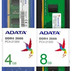 Memorias RAM Adata 4Gb a 2666 hz precio 18usd  8Gb a 2666 hz