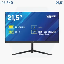 Monitor iggual 21.5" IPS FHD 1ms 120Hz VGA, HDMI, DP