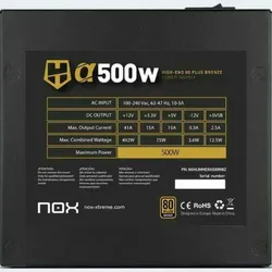 NOX fuente de alimentación HUMMER ALPHA 500W 80+Bronce