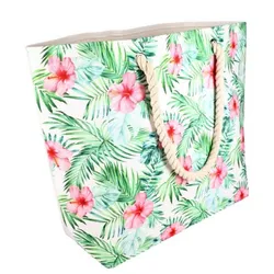Bolso con estampado de flores tropicales 