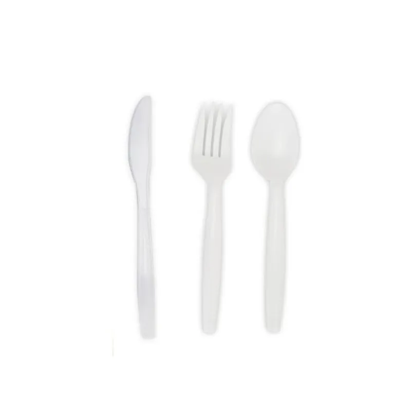 Cubiertos blancos para fiestas 
