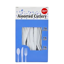 Cubiertos blancos para fiestas 