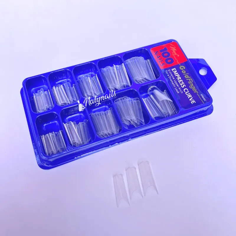 100 tips curva c transparente tamaño medio 