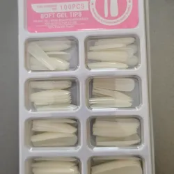 100 tips full cover largo tipo coffin color natural 