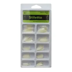 100 tips stiletto tamaño medio color natural 