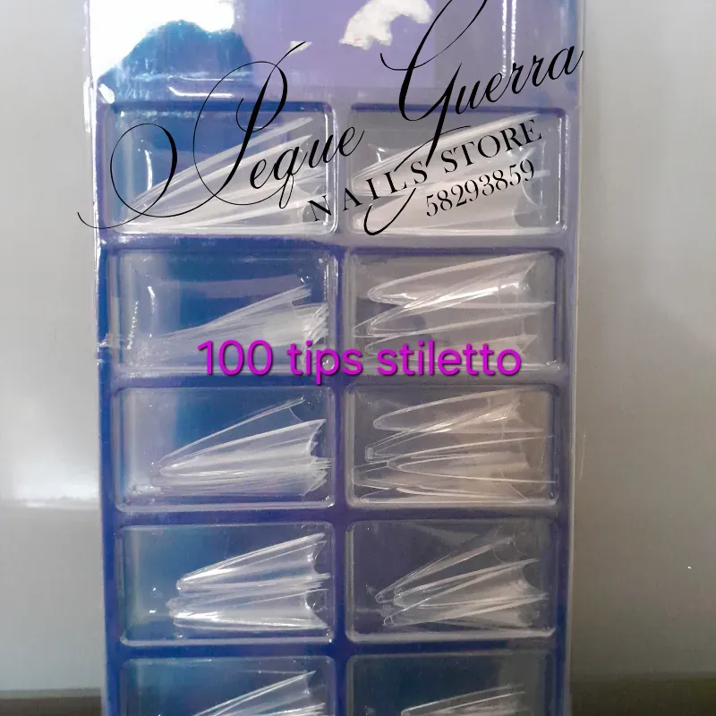 100 Tips stilleto transparente xxl