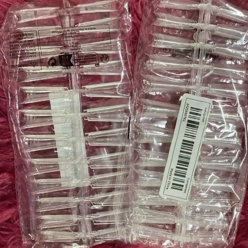 120 tips coffin transparente tamaño normal 