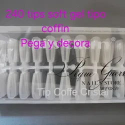 240 tips tipo coffin caja plástica