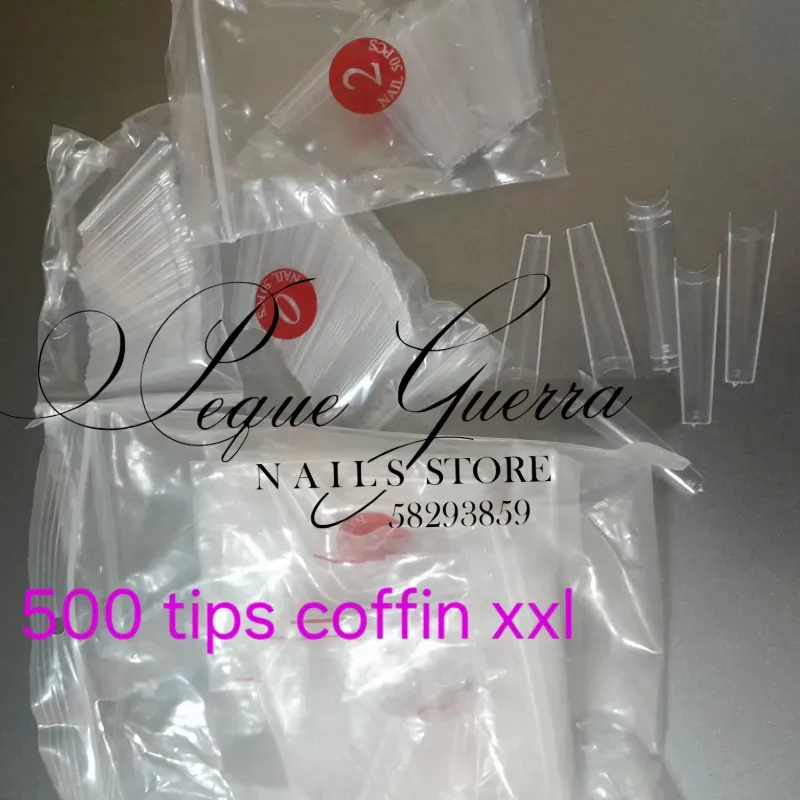 500 tips coffin transparente xxl