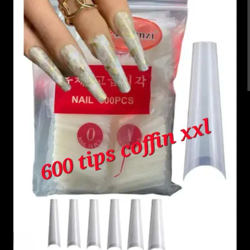 600 tips coffin xxl color natural 