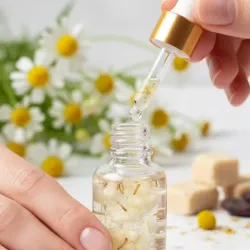 Aceite nutritivo a base de aceite manzanilla y manteca de cacao