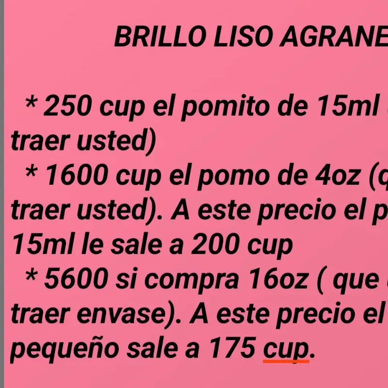 Brillo para esmalte natural pomito de 15ml