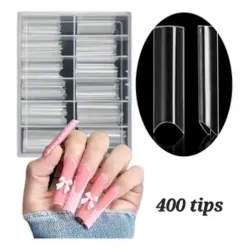 Caja de 400 tips curvatura c transparente 