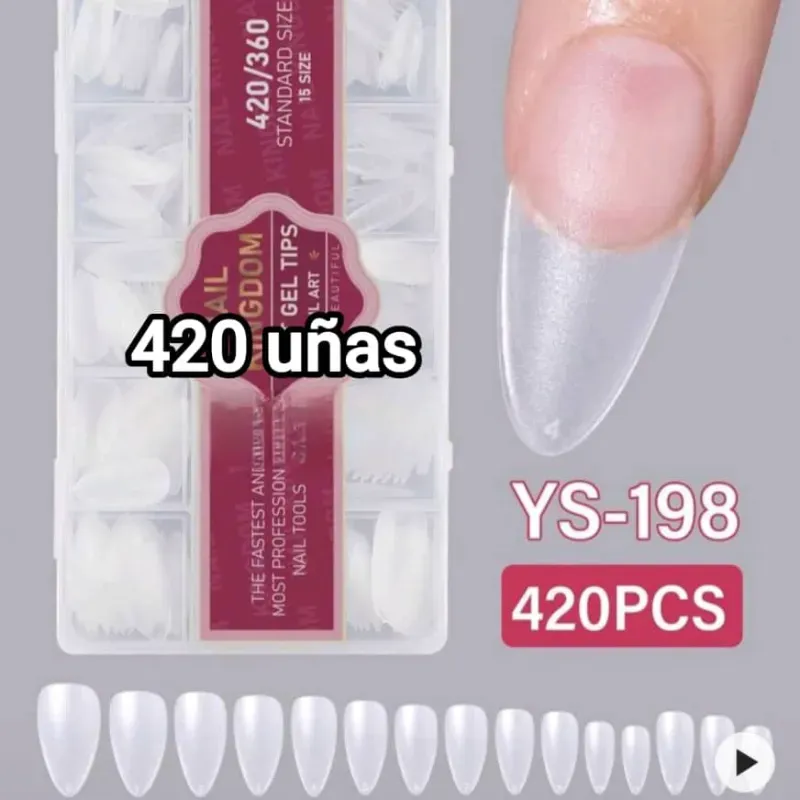 Caja 420 tips full cover tipo almond