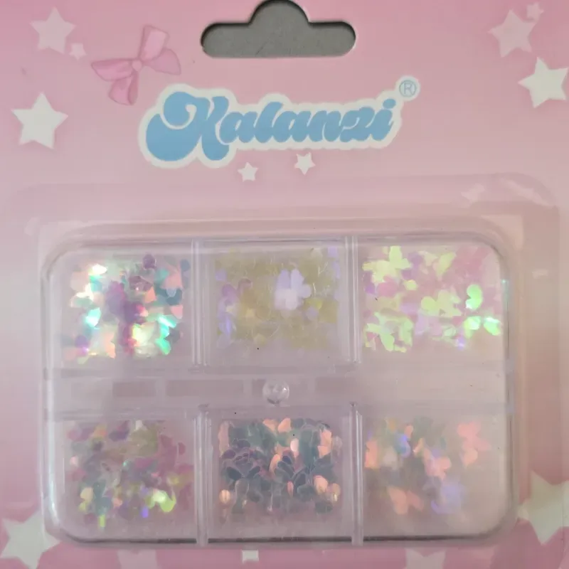 Caja de 6 espacios de 🦋 tornasol transparente 