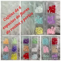 Cajas de flores de resina colores varios