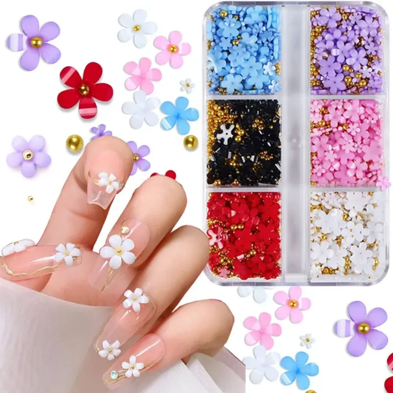 Cajas de flores de resina colores varios