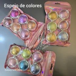 Efecto espejo redondo de colores