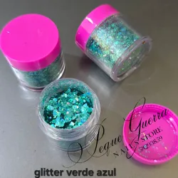 Glitter verde azul 