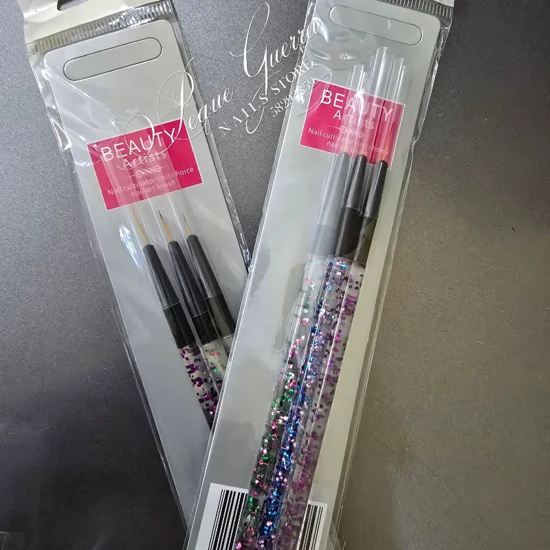 Juego de pincel liner cabo con glitter 