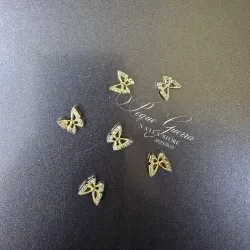 Mariposa dorada con piedra.  Venta x parejas 