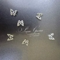 Mariposa plateada con piedra. Venta x parejas