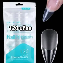 Paquete 120 tips full cover tipo almond 