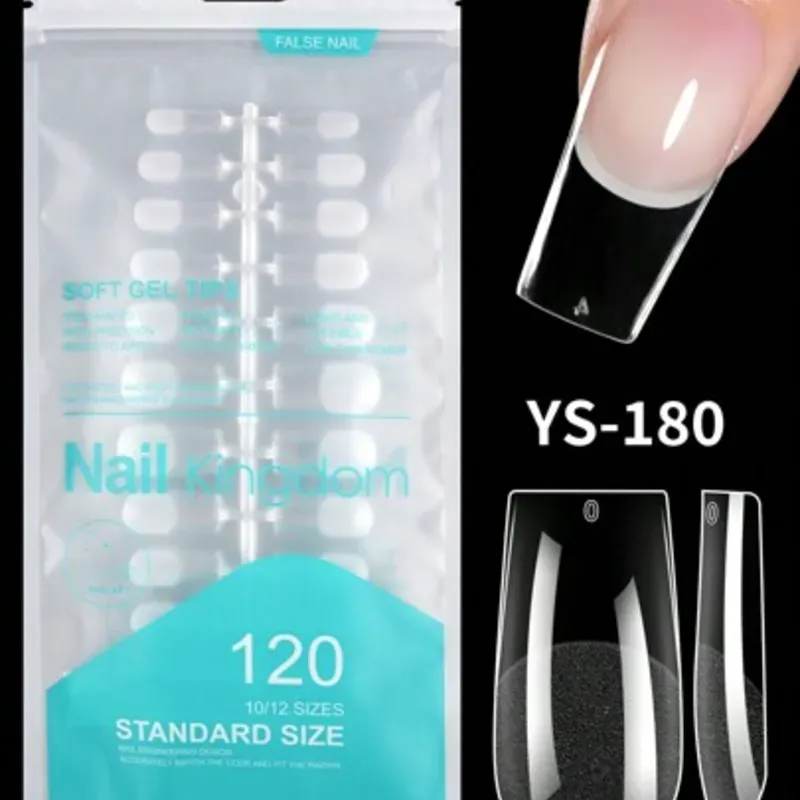 Paquete de 120 tips full cover cuadrados 