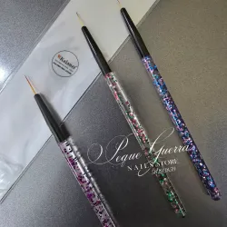 Pincel liner cerda cabo con glitter