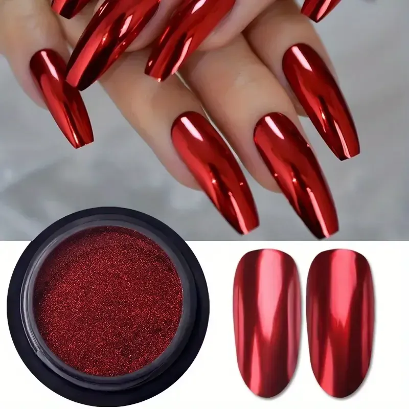Polvo efecto espejo rojo