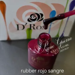 Rubber base D'Rose color rojo oscuro. 10ml. Súper espesa